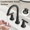 thumbnail image 4 of KINGTACK Bathroom Faucet for Sink 3 Hole, Matte Black Bathroom Faucets with Pop-up Drain and Supply Lines, 2 Pack, 4 of 10