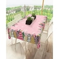 thumbnail image 3 of Rectangle Pink Christmas Tree Tablecloth Waterproof & Stainproof Tablecloths,Wipeable Table Cloth Wrinkle-Free for Round/Rectangle/Oval/Square/Party,Snowflake Forest Plaid Leopard Print Dot 60x84, 3 of 6