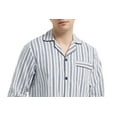 thumbnail image 6 of GLOBAL Mens Cotton Pajama Sets Long Sleeve Button Down Sleepwear Comfy Loungewear Soft Pjs Set Blue Gray Stripes M, 6 of 7