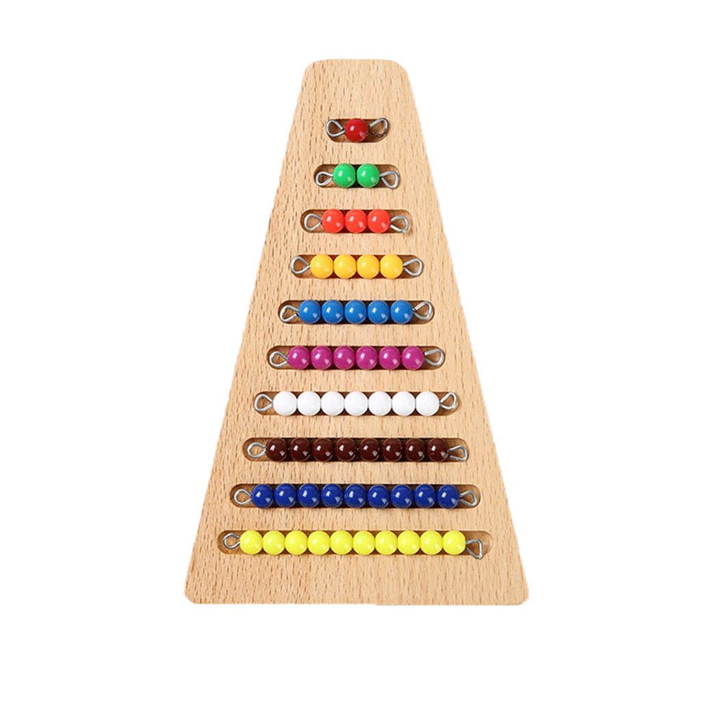 Montessori Kindergarten Teaching Aid 1-10 Beads Bar Number Counting Toys 