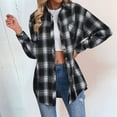 thumbnail image 3 of Cathalem Women Long Sleeve Jacket Coat Plaid Women's Cardigan Fall Winter Womens Shirt Blouse Tops, 3 of 6