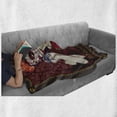 thumbnail image 6 of Day of the Dead Soft Flannel Fleece Throw Blanket, Dia de los Muertos Print Woman with Calavera Makeup Spanish Rose Artwork, Cozy Plush for Indoor and Outdoor Use, 70" x 90", Burgundy, by Ambesonne, 6 of 6