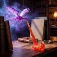 thumbnail image 6 of LED‑Flame 3D‑Printed Plastic Fire‑Dragon Book Nook Shelf Decor, Multi‑Color Mythical Sculpture Ornament For Reading Corner, Desk And Collector Display, 6 of 6