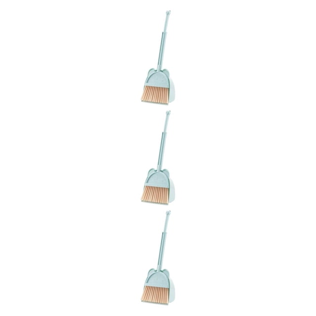 Decodeary Convenient Placement Broom And Dustpan For Quick And Efficient Sweeping Small Broom And Dustpan Set blue 3Set