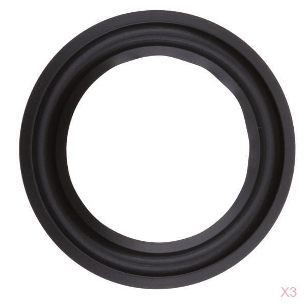 3 Piezas de Goma Perforada para de Goma con Borde de Espuma, Anillos Envolventes Reemplazos para Altavoces de Bricolaje, Negro de 4 Pulgadas SM SunniMix Reparación de bordes de altavoces de audio