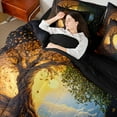 thumbnail image 4 of Manfei Gold Life Tree Twin Bedding Sets 7-Piece, Mystic Bohemian Plant Botanical Bedding Comforter Set, Teen Kid Child Adult Reversible Sheet Sets, Super Cozy Room Decor, 4 of 7