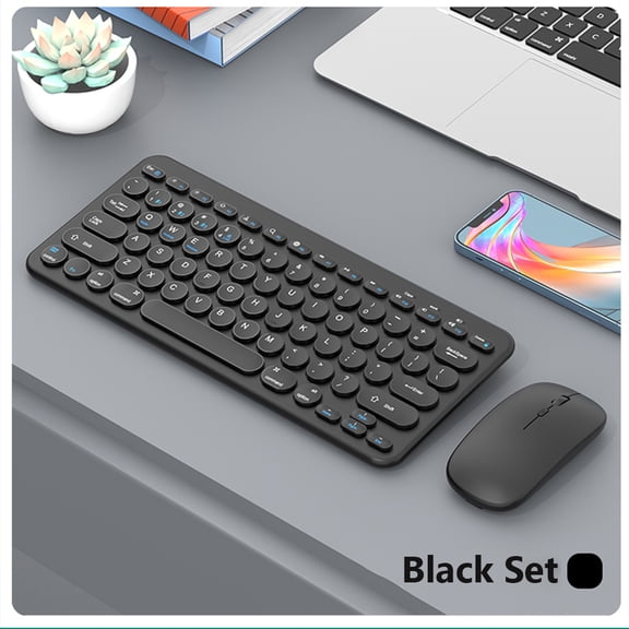 Wireless keyboard Mouse Set, Office Laptops Silent Keyboard, Tablets Bluetooth Mouse, 2.4G/Bluetooth Wireless Connection