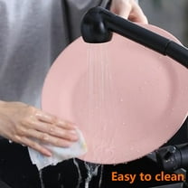 11 Inch Dinner Plate Set, Extra Large Pasta Plates, Unbreakable Dishes, Lightweight Wheat Straw Salad Dinnerware, Reusable Fiber Dessert Tableware ( Pink)