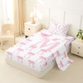 thumbnail image 2 of Erosebridal Pink Letter D Personalized InitialTwin Sheet Sets For Kids,Girly Bowknot Bedding 3-Piece, 2 of 6