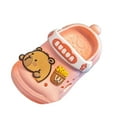 thumbnail image 2 of GBSYEWXS Garden Clogs Slippers For Kids Girls House Closed Toe Ankle Strap Letter Print Trendy Pvc Toddler Sandals Pink Size 18 Month-24 Month, 2 of 6