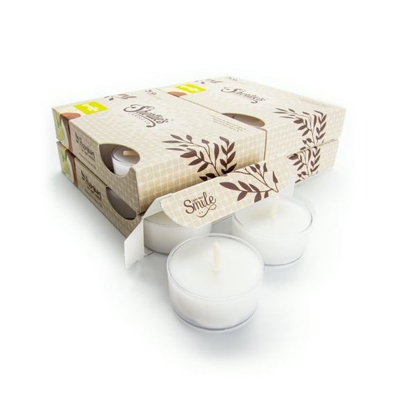 Coconut Lime Verbena Tealight Candles Bulk Pack - 24 White Premium Scented Tea Lights - Natural Oils - Shortie's Candle Company