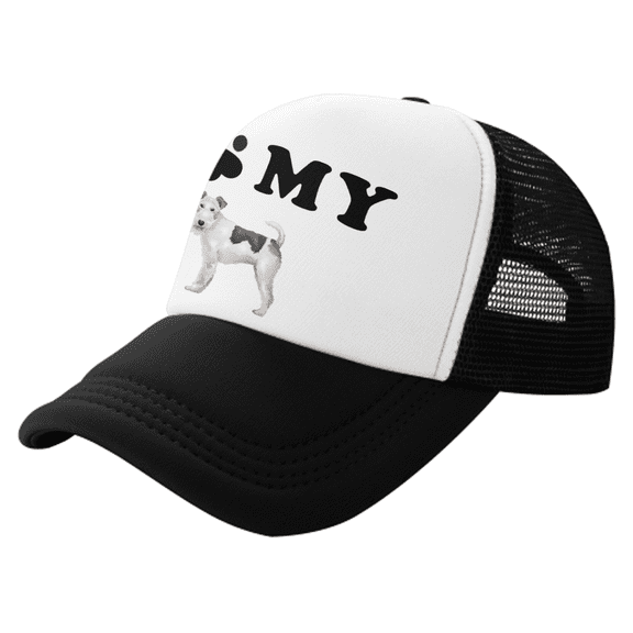 Youth Big Kid Trucker Hat I Love My Wire Fox Terrier Dog