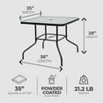 thumbnail image 3 of Open Box Four Seasons Courtyard Tempered Glass Top Patio Dining Table, Black, 3 of 8