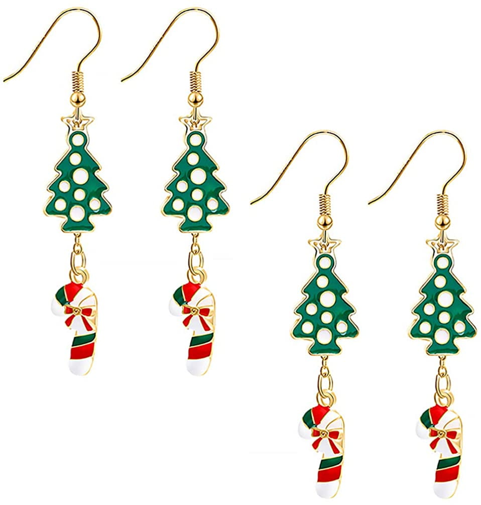 gold xmas earrings