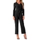 thumbnail image 1 of INSPIRAR CHIC Mono de Mujer con Cuello en V de Manga Larga, Pierna Ancha, Pantalones Largos, Mono de Punto Elegante, 1 of 6