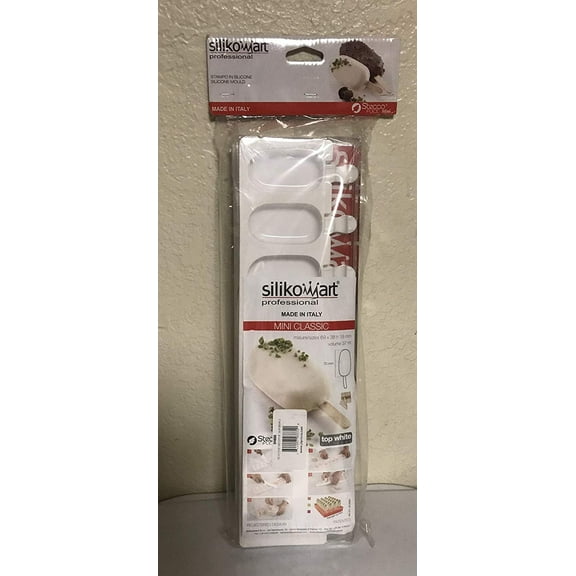 Silikomart Silicone Mini Pop Mold 16 Forms, 1.25 oz., 2.7 x 1.5 x .7 inches