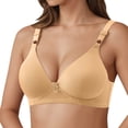 thumbnail image 2 of Lixiuxyad Soft Breathable Bras For Comfortable Wireless Lightweight Support Non Padded Everyday T Shirt Bra With Side Coverage,Bras for Women Beige 46, 2 of 5