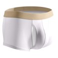 thumbnail image 2 of khonts,Men's Breathable Underpants Sexy Open Front Underwear Boxer Briefs Cut out Bikini Trunks White XL, 2 of 3