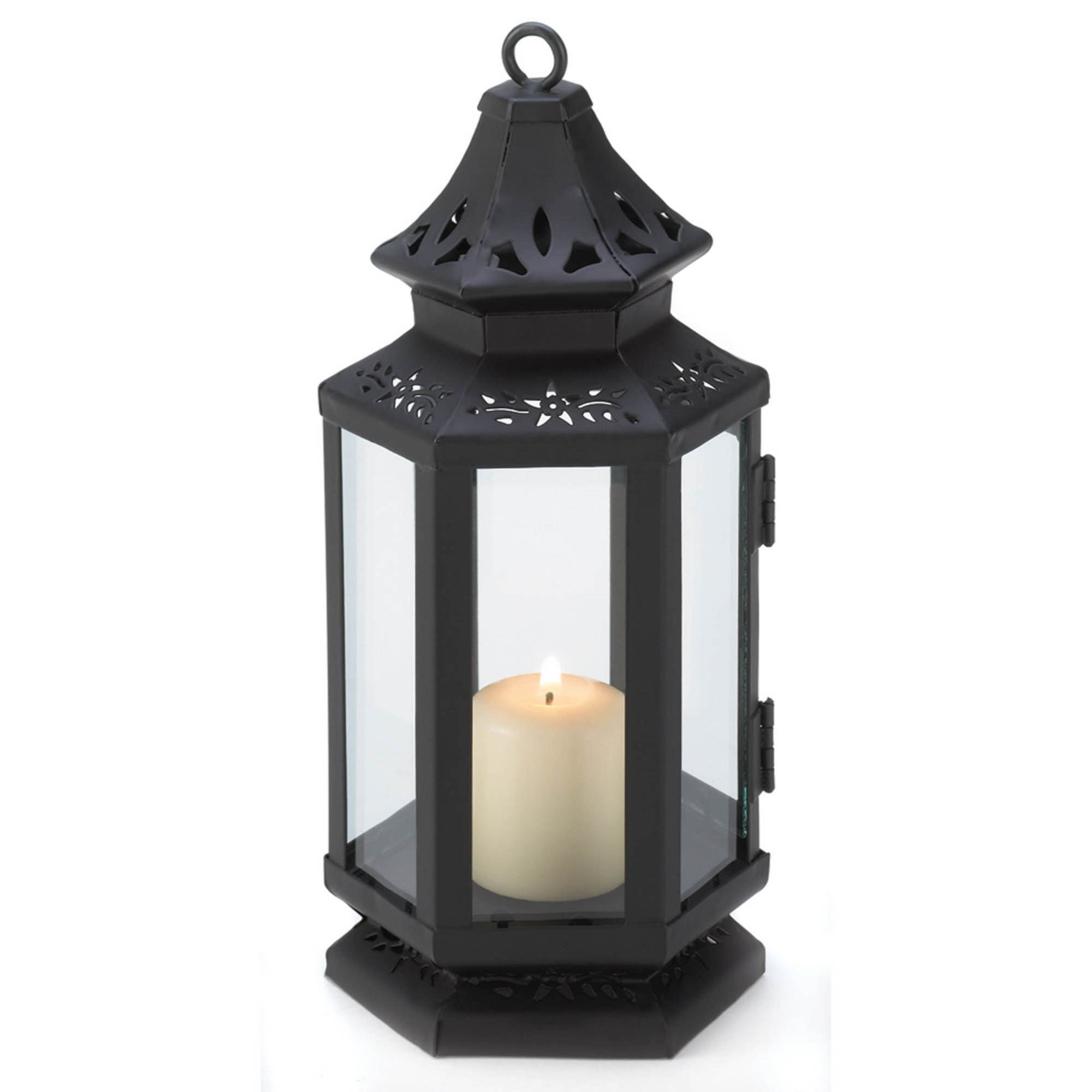Details about   9.5” White Tabletop LED Lantern w/ Red Panes & Flickering Faux Candle Light 