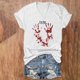 thumbnail image 3 of Tops Cortos para las Mujeres, Halloween Impreso V-Cuello Camiseta de Manga Corta, Tela de Imitación de Moda Casual, 3 of 3