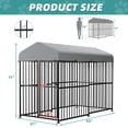 thumbnail image 3 of MEETWARM Large Outdoor Dog Kennel, Metal Heavy Duty Pet Playpen, Rust-Resistant Outdoor Dog Fence with Anti-UV & Waterproof Top Cover and Secure Lock for Backyard, 4'L x 8'W x 6'H, 3 of 7