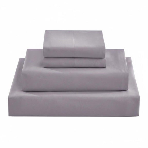 kowaku 4 Pieces 4 Piece Bed Sheet Set Breathable Material Brushed Microfiber Sheet Set Light Gray Queen