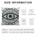 thumbnail image 5 of ONETECH  Occult Throw Pillow Cushion Cover, Realistic Retro Eye Pattern in Round Eastern Mandala Form Micro Cosmos Design Print, Decorative Square Accent Pillow Case, Blue White, 5 of 5