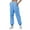 Light Blue, variant on Women's Cargo Pants with Side Pockets - Elastic Waist, Durable Stitching for Home/Sport, True to Size, Cold Wash & Line Dry