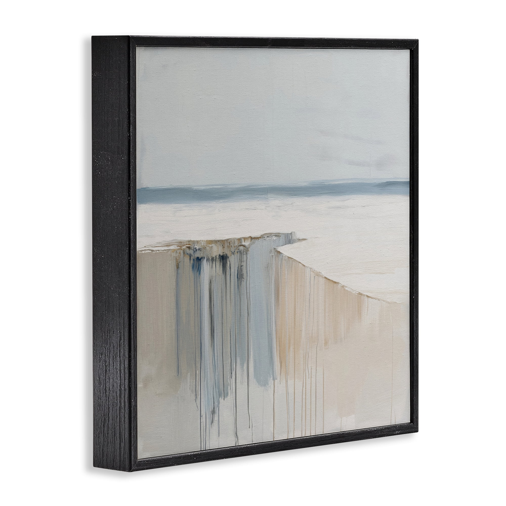 Stupell Industries Precipice Neutral Abstraction Black Framed Giclee Art, design by Svetlana Aleynikova