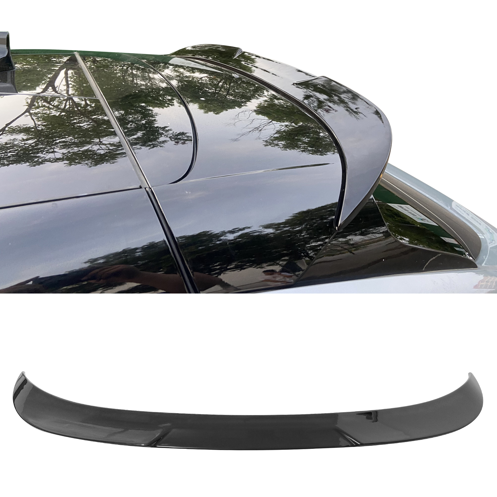 Ikon Motorsports Rear Roof Window Visor Spoiler Wing Added on Bodykit