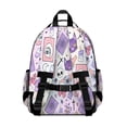 thumbnail image 3 of Purple Gothic Cat Crystal Pattern Backpack for School,Cute School Bag,Schoolbag with Adjustable Shoulder Straps & Padded Back,15.25"x11.5"x5.25", 3 of 5