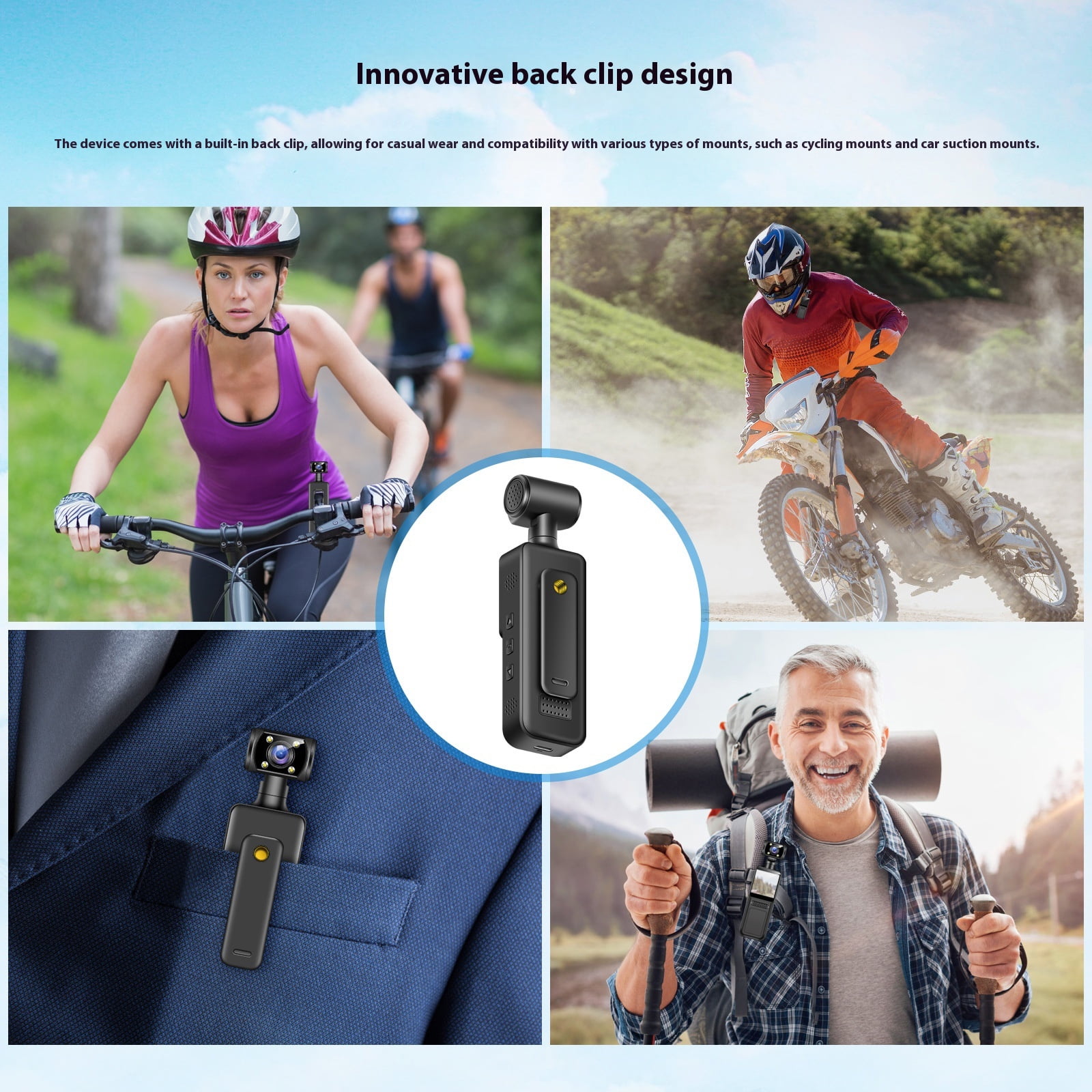 Portable Handheld 4K Pocket Camera 180 Degree Rotating Camera Portable Digital Video Recorder Cycling Sports Camcorder
