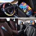 thumbnail image 4 of Yuyamidu Coconut Tree Car Seat Covers Full Set of 14 Seaside Steering Wheel Cover Seat Belt Pads Armrest Cover Cup Holders Headrest Covers Keychain, 4 of 7
