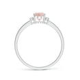 thumbnail image 2 of ANGARA Natural Tapered Shank Solitaire Oval Morganite Ring with Diamonds in 14K White Gold for Women | Birthday, Anniversary, Jewelry Gift for Women | Natural Morganite Ring, 2 of 7