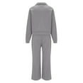 thumbnail image 4 of Baqcunre Women's Two-Piece Half-Zip Hooded Sweatshirt + Trousers Set Plus Size Sweatshirt Loose Autumn Fashion Sweatpants, 1Pc Hoodie + 1Pc Trousers Gray XL, 4 of 4