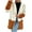 Brown, variant on Fesfesfes Sexy Fashion Women Flannel Coat Patchwork Winter Lengthened Plush Long Sleeve Outwear