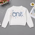 thumbnail image 3 of IDOPIP Baby Girls Boys Fall Winter Outfit Embroidery Knitted Pullover Sweaters 1st Birthday Party Clothes, 3 of 7