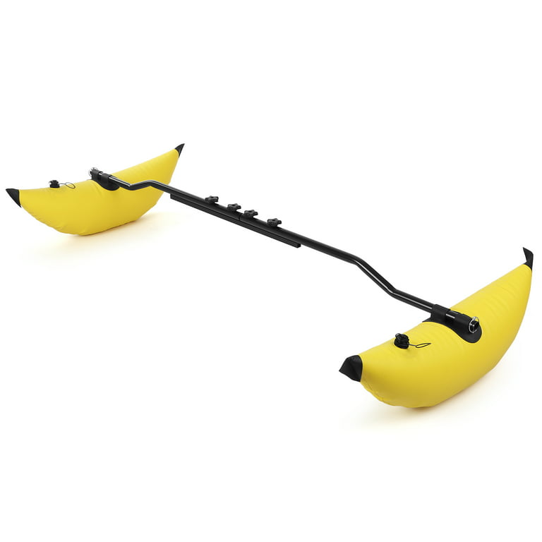 Kayak PVC Inflatable Outrigger Float with Sidekick Arms Rod Kayak Boat Fishing Standing Float Stabilizer System Kit, Size: 95, Yellow