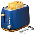 thumbnail image 1 of Toytexx 2-Slice Wide Slot Toaster, Stainless Steel, 6 Settings, Blue, 1 of 6