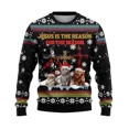 thumbnail image 4 of Suéter navideño feo con forma de gato 2024, suéter para hombre, sudadera con cuello redondo para vacaciones de otoño y Navidad, sudaderas con gráficos de gatos kawaii, 4 of 5