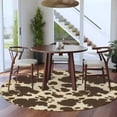 thumbnail image 3 of Round Area Rug 8Ft, Brown Beige Non-slip Area Rugs Carpet for Living Room/Bedroom/Bathroom/Kitchen, Modern Animal Texture Abstract Washable Throw Floor Mat Indoor Outdoor Entrance Doormat, 3 of 9