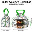 thumbnail image 5 of White Cartoon Dinosaurs Eggs Hearts Pattern Drawstring Lunch Bag Women - Drawstring Lunch Bag Insulated for Work Office - Stain-Resistant Large Lunchbags for Women with Multi-Pockets, 5 of 6