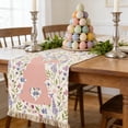 thumbnail image 6 of Zenithome Colorful Festive Soft Polyester Easter Themed Rabbit Egg Floral Table Runner for Holiday Party Home Kitchen Decoration In 59.06x12.99In, 6 of 6
