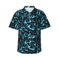thumbnail image 1 of Fotbe Lightning Camisa Hawaiana para Hombre Unisex – Camisa Casual de Verano con Botones de Manga Corta de Algodón y Lino,Small, 1 of 7