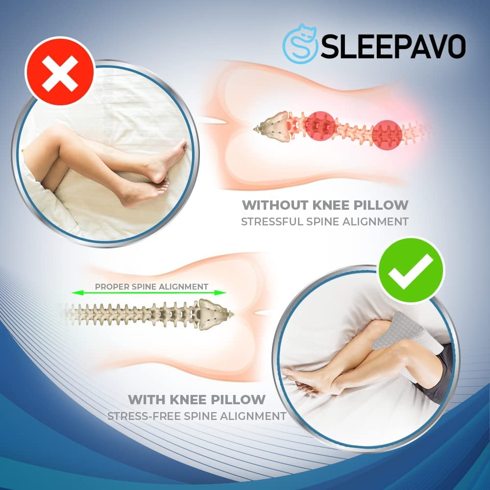 Flat Top Bed Wedge Pillow, Orthopedic Knee Pillow for Side Sleepers, Knee  Pillow Sleeping Side Sleeper Pillow, Memory Foam Knee Pillow Spine Alignment