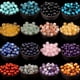 thumbnail image 2 of Cuentas de piedra sueltas espaciadoras de amazonita, turquesa, ágata, jaspes, granate y ojo de tigre redondo natural para hacer joyas, pulseras DIY, 2 of 5