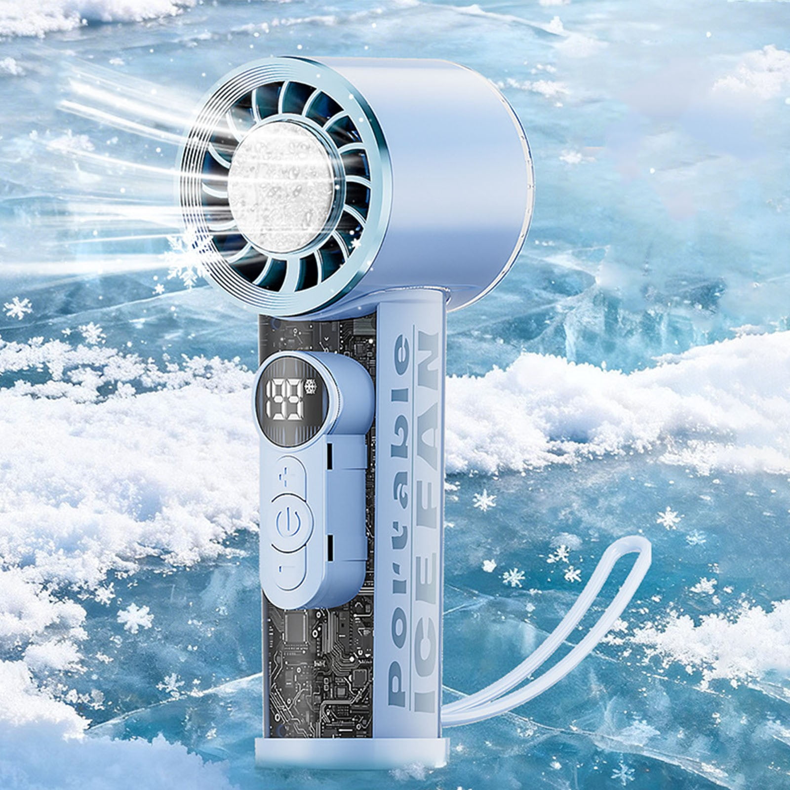 Desktop Air Cooler Fan With Spray Mist Cooling System 6 Speed Digital Display Oscillating Fan Ice Cooling Large Water Tank Strong Wind Rapid Cooling Relief, For Home Office Bedroom Summer Use