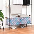 thumbnail image 3 of Yayeee Foldable Storage Basket for Shelves with Handles Set of 2 Waterproof Cloth Bins, Purple Art Pattern, 3 of 7