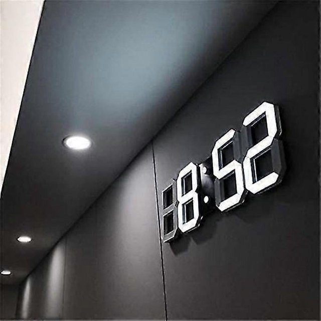 3d led wall clock, modern digital alarm clock compatible with home, kitchen, office, bedside table, wall clock, 24 or 12 hour display