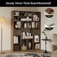 thumbnail image 6 of BOSHIRO 16-Cube Modern Bookcase, 6-Tier Open Bookshelf with Baskets, 71” Tall Storage Display Shelf for Bedroom & Living Room, Oak, 6 of 9